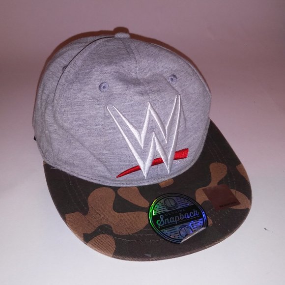 Genuine Snapback Adult Mens Womens Unisex Cap Hat WWE Wrestling Camo Gray Preown - Picture 3 of 16